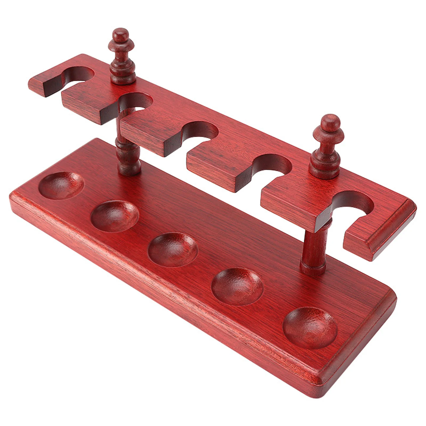 

5 position Retro Chinese Style Red Sandalwood Pipe Rack Handmade Base Seats Cut Tobacco Pipe Holder Smoking Accessories