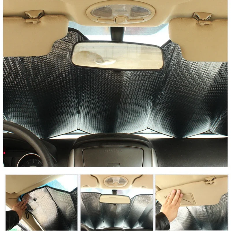 

MotoLovee Car Front Windshield Sunshade Auto Rear Sun Shade Interior Care Window Foils Visor Cover UV Protect Bubble Cotton Film