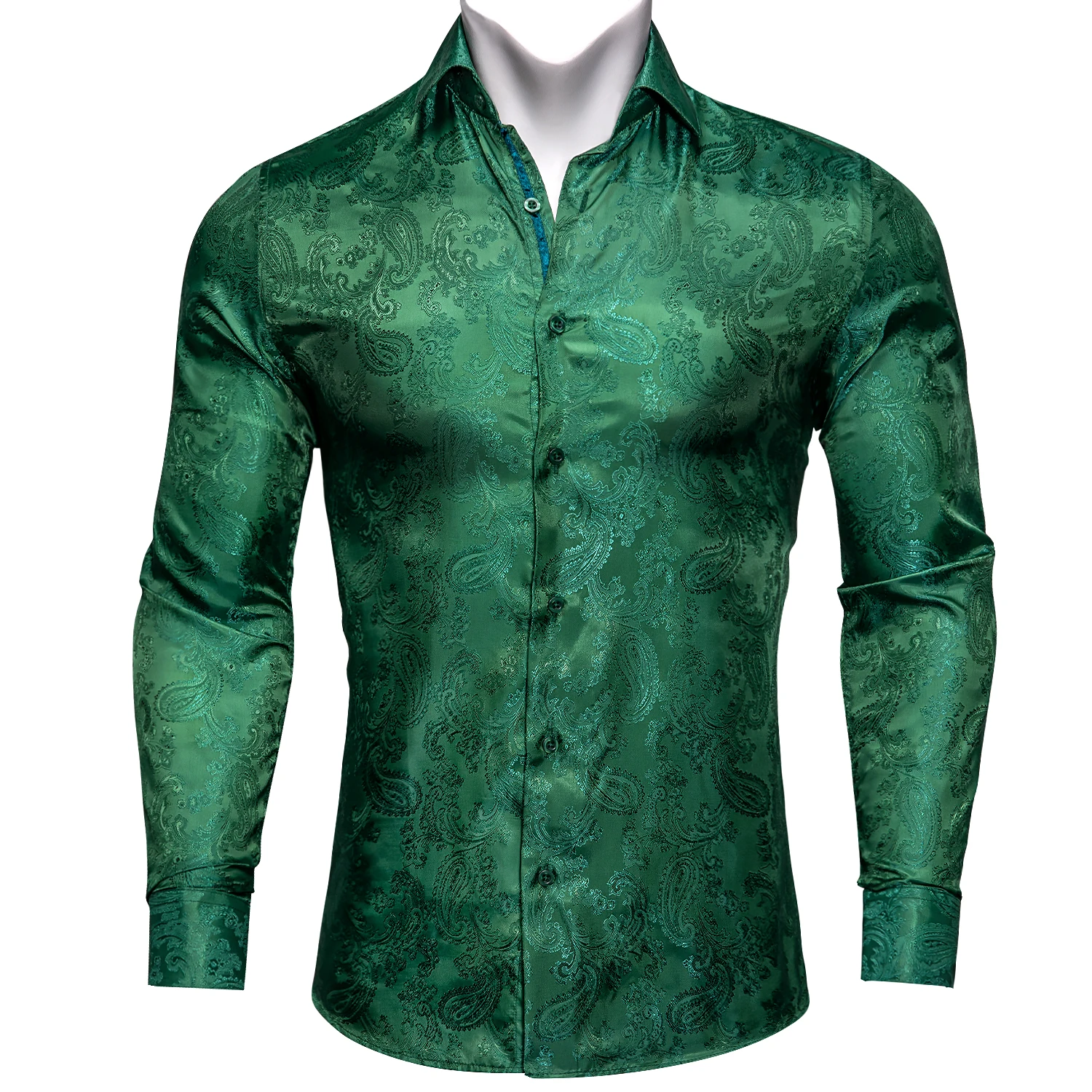 Barry.Wang Luxury Green Paisley Silk Shirts Men Long Sleeve Casual Flower Shirts For Men Designer Fit Dress Shirt BY-0073
Barry.Wang Luxury Green Paisley Silk Shirts Men Long Sleeve Casual Flower Shirts For Men Designer Fit Dress Shirt BY-0073