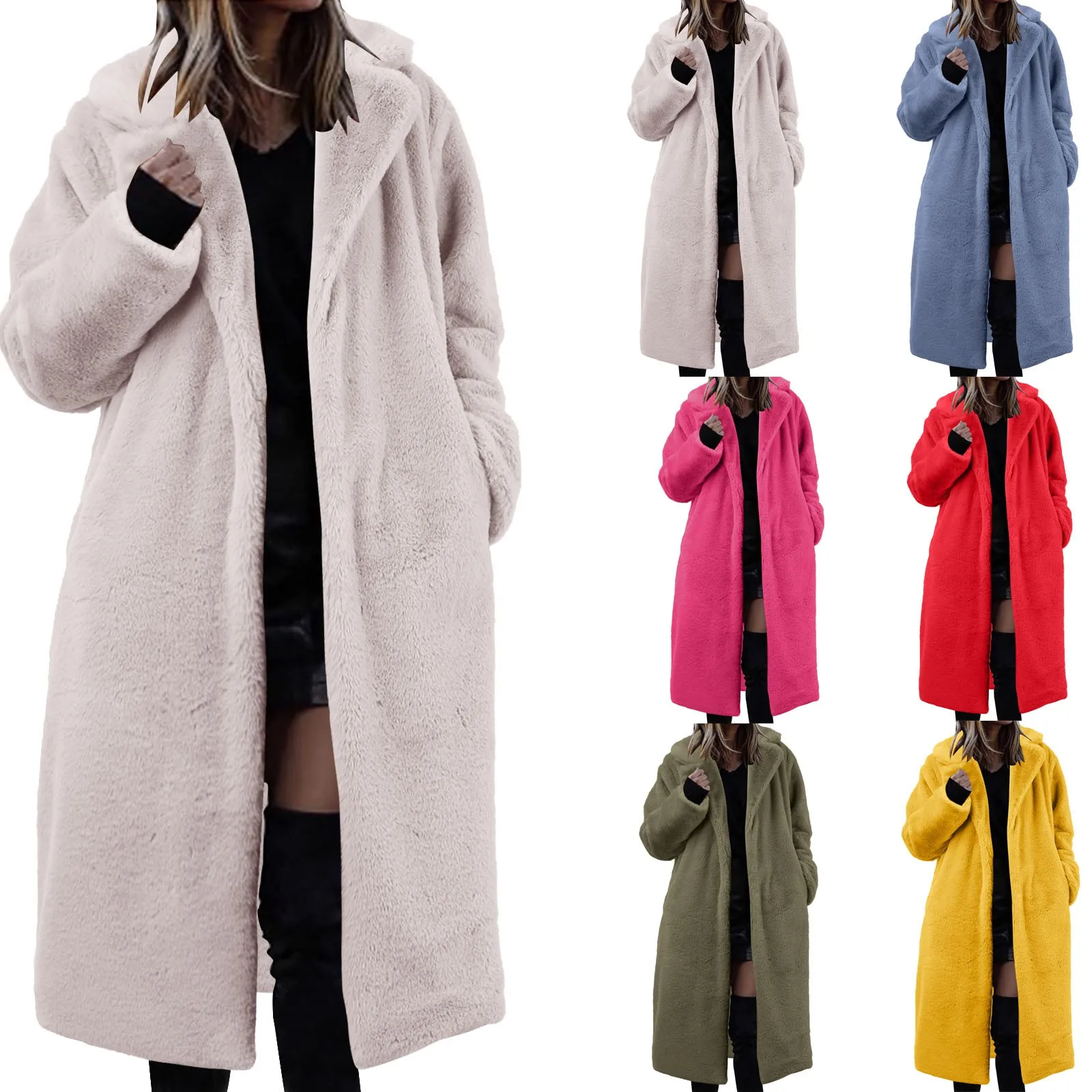 Womens Winter Warm Lapel Faux Fuzzy Coat Jacket Overcoat Mink Fleece Spliced Mid Length Coat Suit Collar Fleece Tops Women
Womens Winter Warm Lapel Faux Fuzzy Coat Jacket Overcoat Mink Fleece Spliced Mid Length Coat Suit Collar Fleece Tops Women