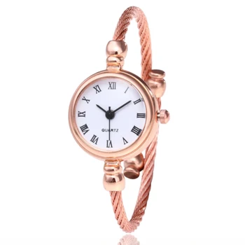 Small Gold Bangle Bracelet Luxury Watch Stainless Steel Retro Ladies Quartz Wristwatches Fashion Casual Thin Chain Watches