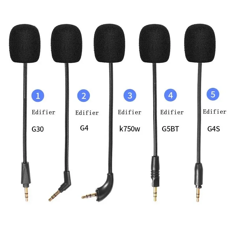 Replacement Aux 3.5mm TRS Microphone Booms for Edifier G2/G4/G30S/G5/K750W Gaming Headphones Game Headsets Mic Replacement Aux 3.5mm TRS Microphone Booms for Edifier G2/G4/G30S/G5/K750W Gaming Headphones Game Headsets Mic