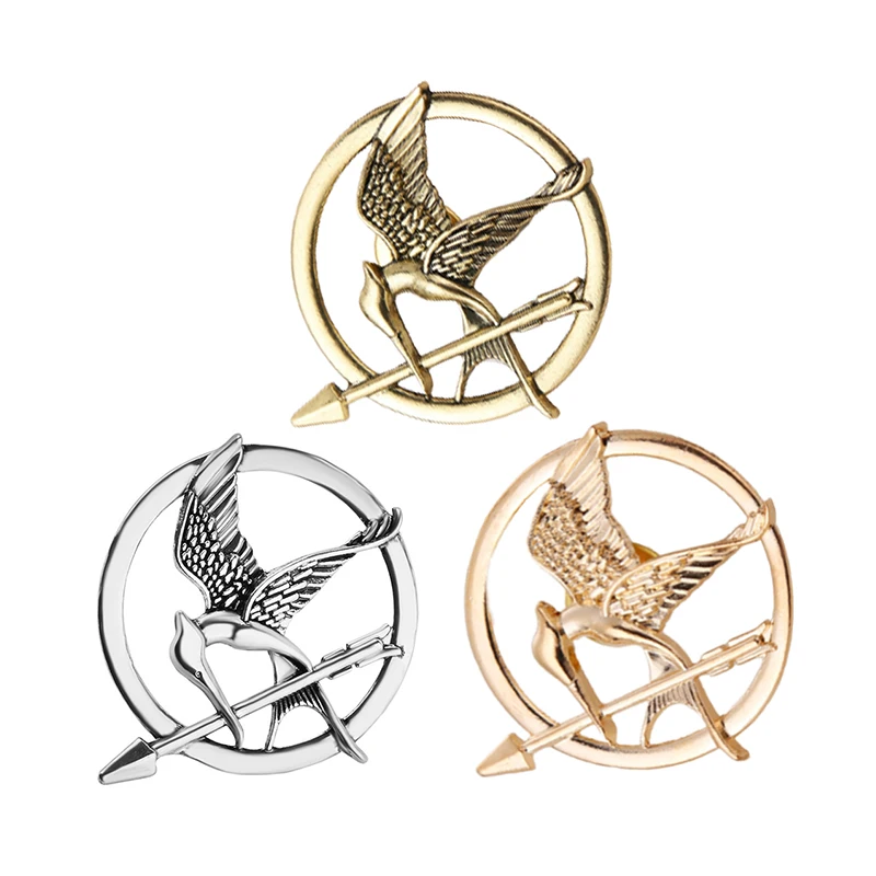 

Mockingjay Brooch Vintage Punk Style Round Alloy Pin Ornament Collar Badge Corsage Costume Jewellery Accessories