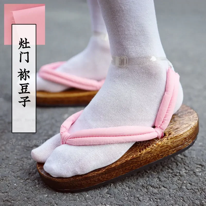 

9Style Japanese Kimono Samurai Geta Clogs Demon Slayer Anime Kamado Nezuko Tanjirou Agatsuma Zenitsu Cosplay Wooden Shoes Sandal