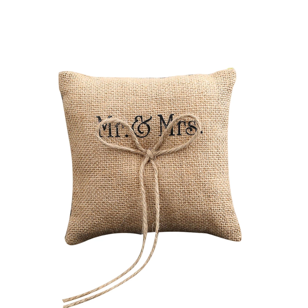 Jute Rustic Pillow Ribbon Decoration Design Word Decoration for Wedding Anniversary Bride and Groom
Jute Rustic Pillow Ribbon Decoration Design Word Decoration for Wedding Anniversary Bride and Groom