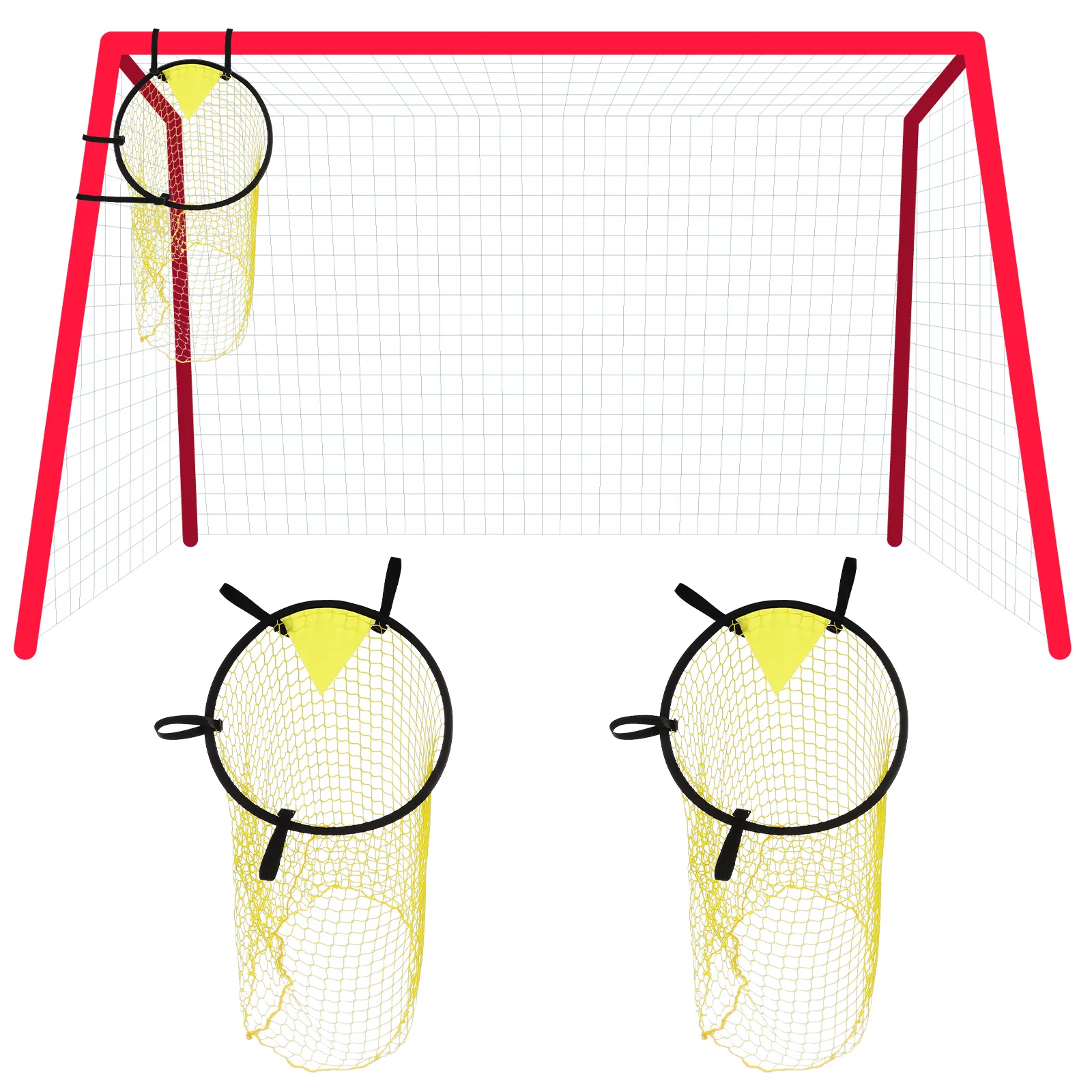 

2 Pcs Trash Can Football Goal Pocket Child Soccer Balls Nets for Kids Ages 10-12 Polyester Netting