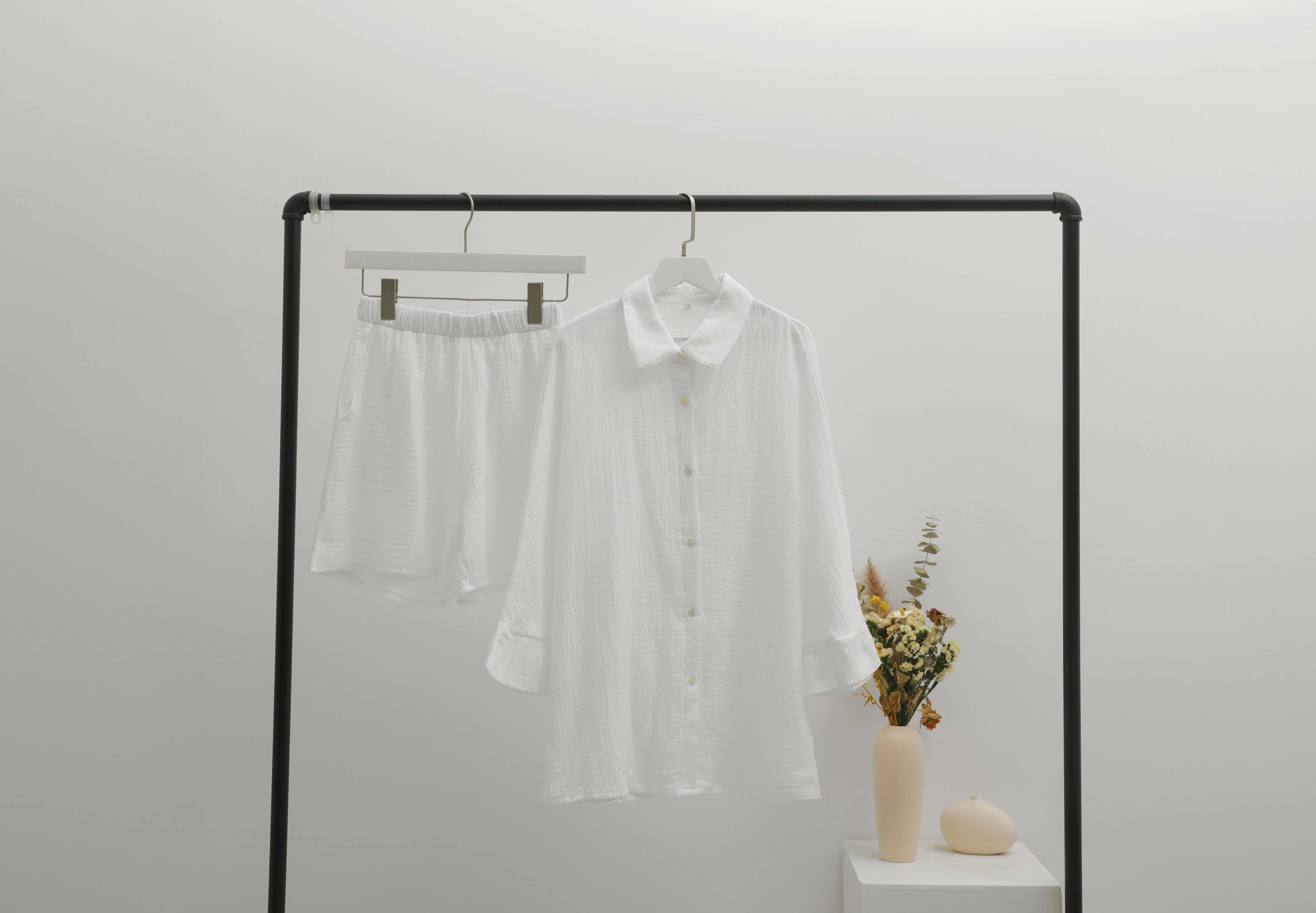 Langarm Shirts Und Lose Hohe Taille Mini Shorts Sets Sommer Loung Tragen frauen Pyjamas Anzüge Casual Oberbekleidung Zwei stück Set Langarm Shirts Und Lose Hohe Taille Mini Shorts Sets Sommer Loung Tragen frauen Pyjamas Anzüge Casual Oberbekleidung Zwei stück Set