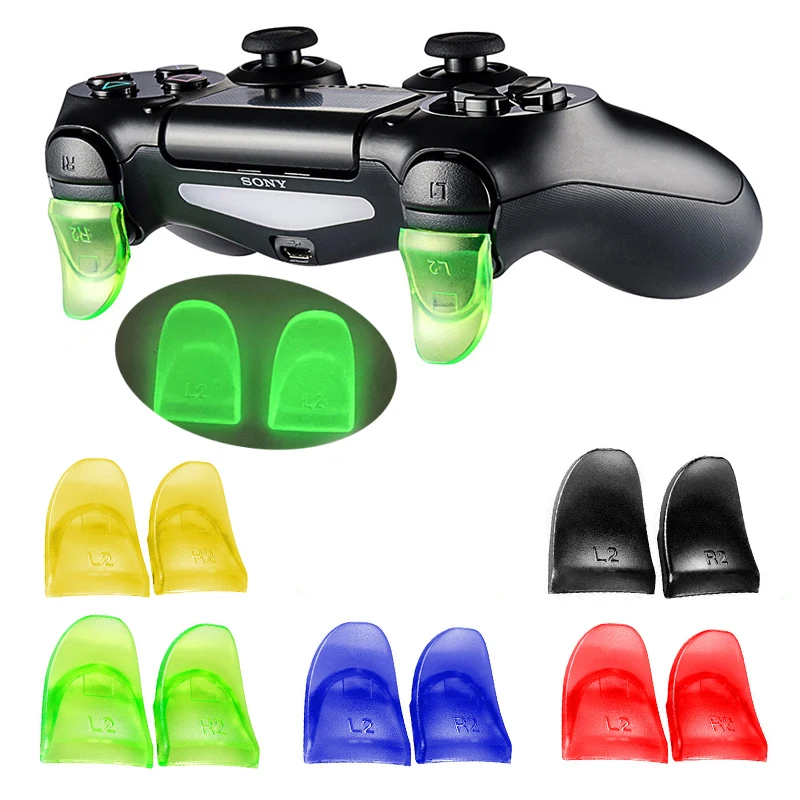 

Video Games Accessories for PS4 Controller Gamepad L2R2 Trigger Buttons L2 R2 Extenders Silicone Caps with 6 Colors Optional