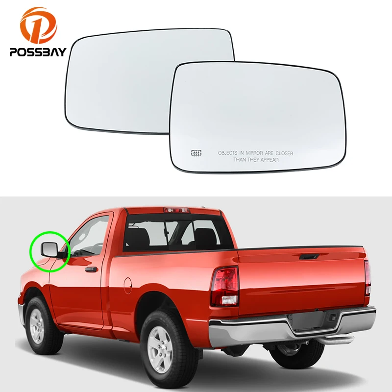 

1 Pair Car Front Side Heated Rearview Mirror Glass Clear Rear View Wing for Dodge Ram 1500 2500 2009-2019 Auto Exterior Parts