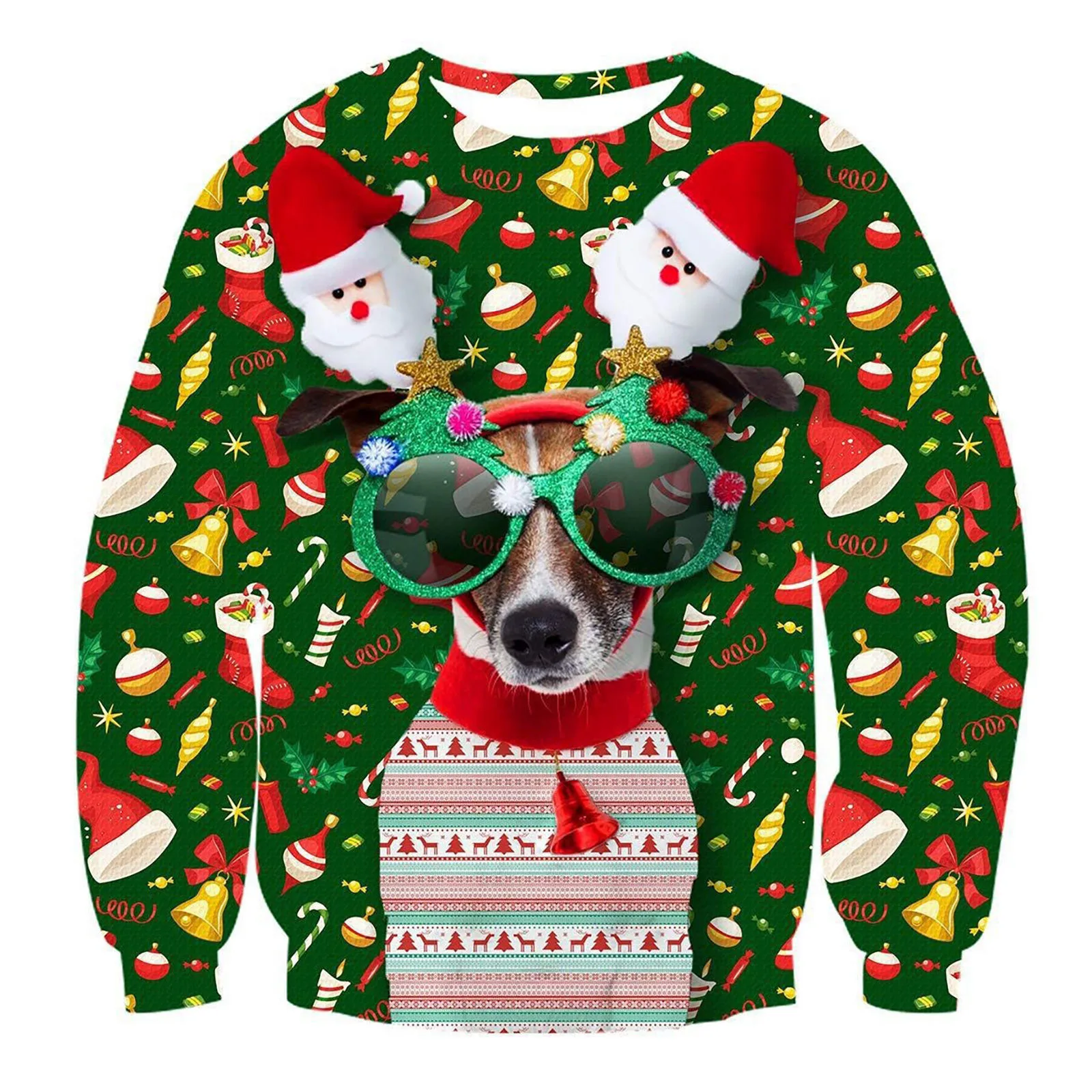 

Santa Claus Deer Graphic Sweetshirts Christmas Leisure Party Pullovers Navidad Sportswear Xmas Gift Casual Loose Sudaderas