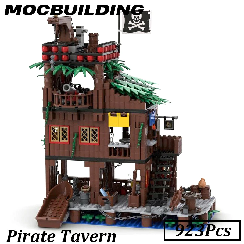 

923Pcs Medival Castle Island Model Pirate Scene MOC Building Blocks Brick Toys Gift Display Construction Christmas Present