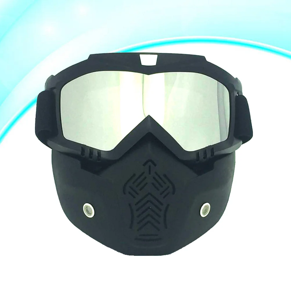 

Detachable Mask Goggles Motorcycle Helmets Glasses Face Masks Motorbike Lens