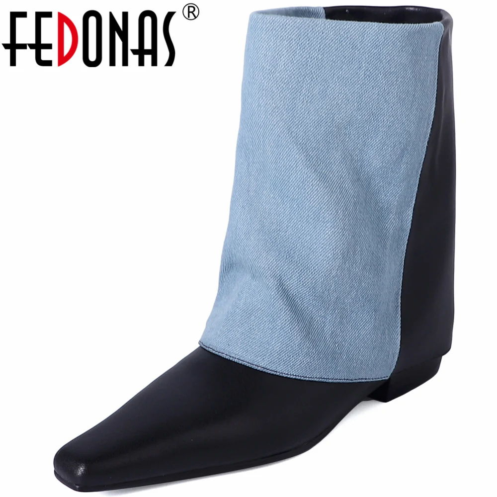 FEDONAS Fashion Design Women Short Boots Splicing Genuine Leather Low Heels Party Office Spring Autumn Four Season Shoes Woman 
FEDONAS Fashion Design Women Short Boots Splicing Genuine Leather Low Heels Party Office Spring Autumn Four Season Shoes Woman