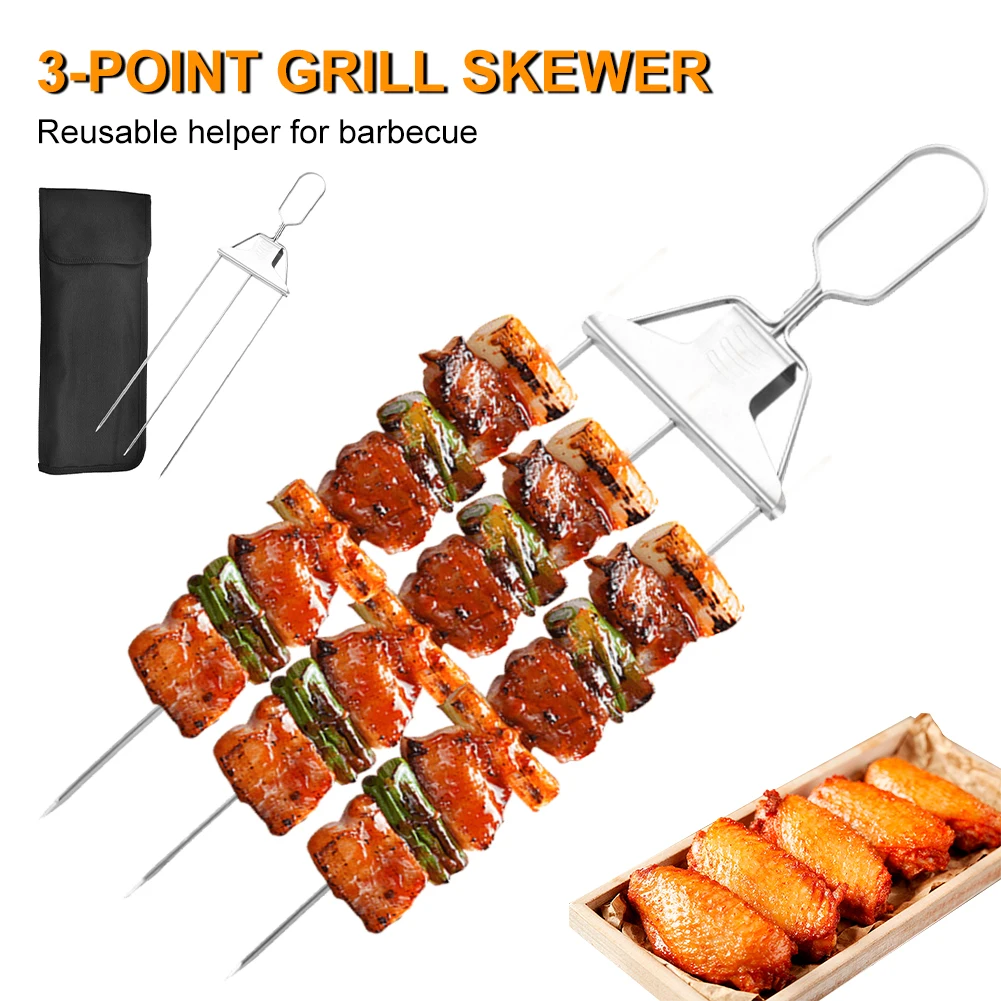 Stainless Steel Grill Skewer Automatic Barbecue Fork Fish Meat Vegetables Seafood Outdoor Baking BBQ Brazing Fork Sticks Tools
Stainless Steel Grill Skewer Automatic Barbecue Fork Fish Meat Vegetables Seafood Outdoor Baking BBQ Brazing Fork Sticks Tools