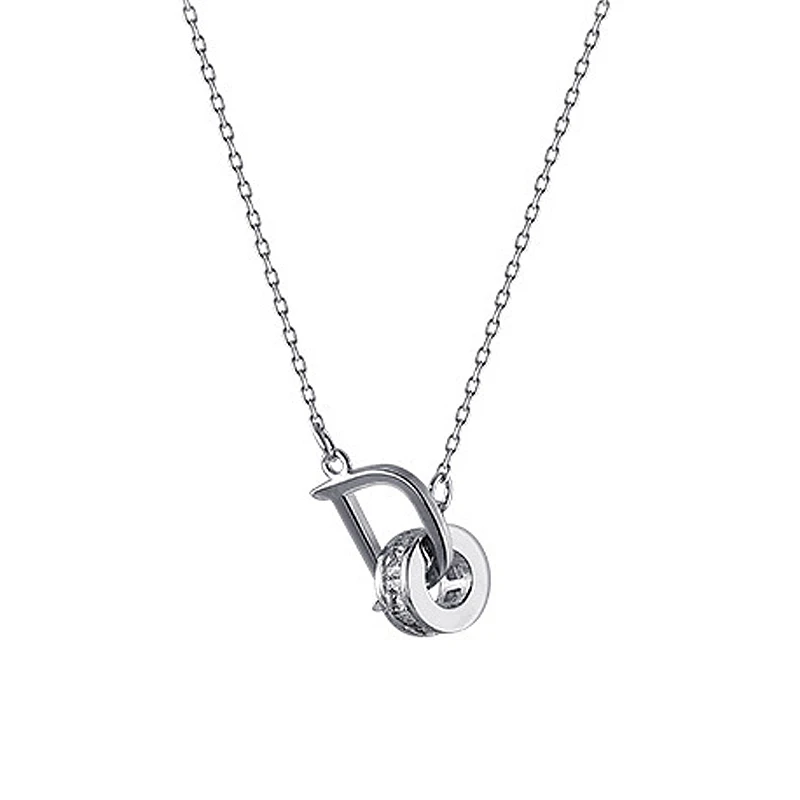 

Модное классическое роскошное кольцо из стерлингового серебра 925 пробы с буквой D и пряжкой ожерелье с подвеской с цирконием круглая цепочка до ключиц женские ювелирные изделия