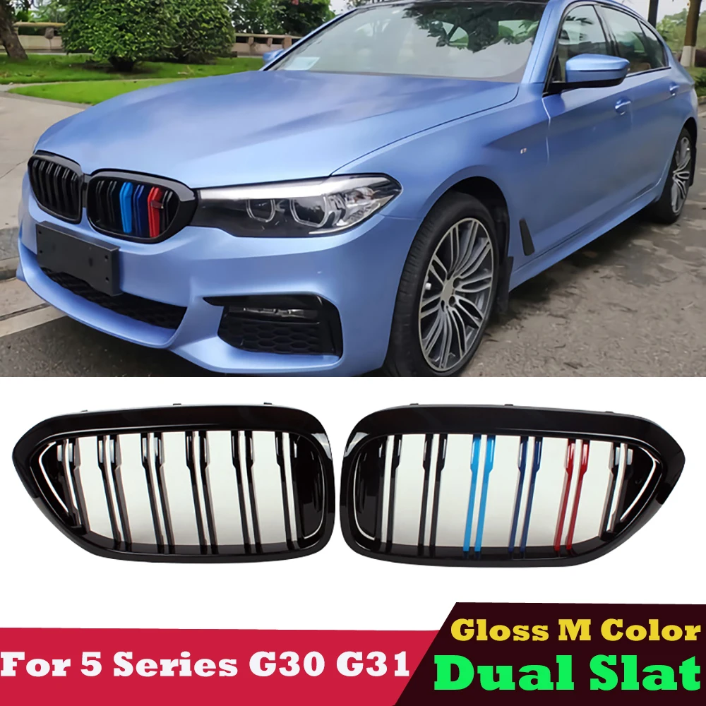 

520i 530i 540i 518d 520d 540d xDrive ABS Gloss M Color Front Grille Mesh Hood for BMW 5 Series G30 G31 2017-2020