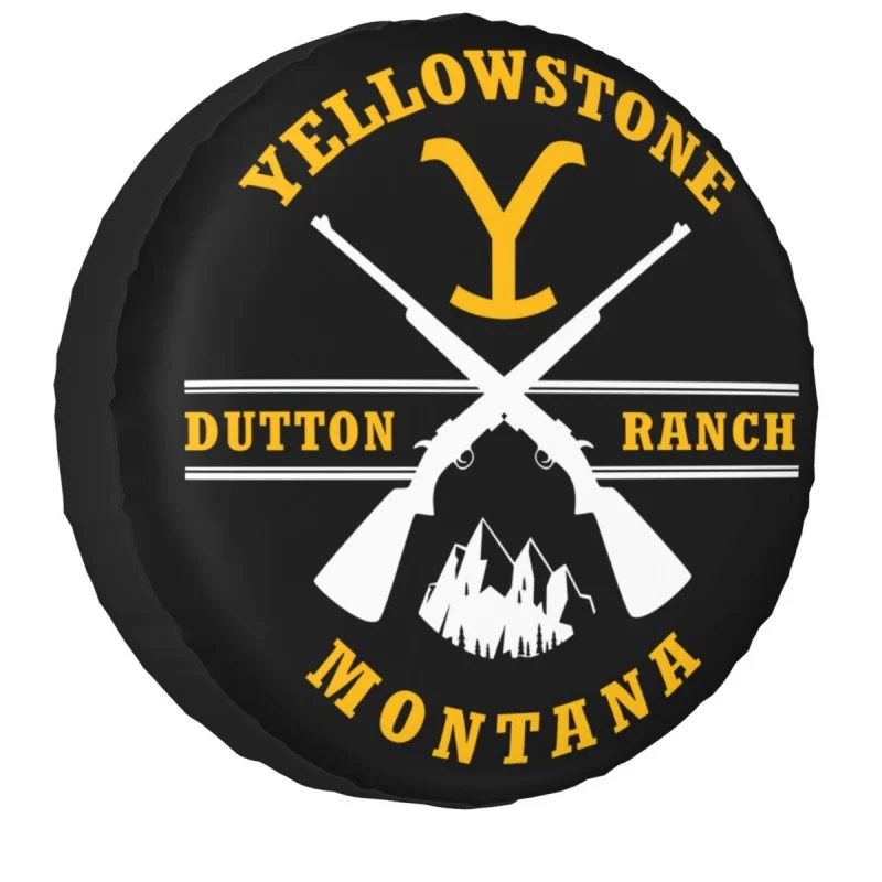 

Yellowstone Dutton Ranch Guns Spare Tire Cover Case Bag Pouch Weatherproof Dust-Proof Wheel Covers for Jeep Mitsubishi Pajero