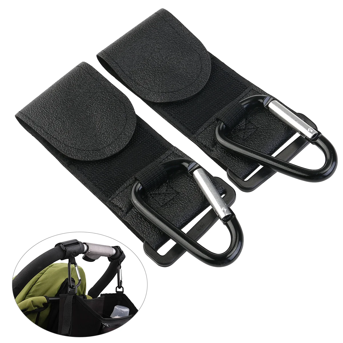 

OUNONA Buggy Pram Pushchair Stroller Metal Hanging Clip Hooks Shopping Bag Clip Baby Stroller Accessories