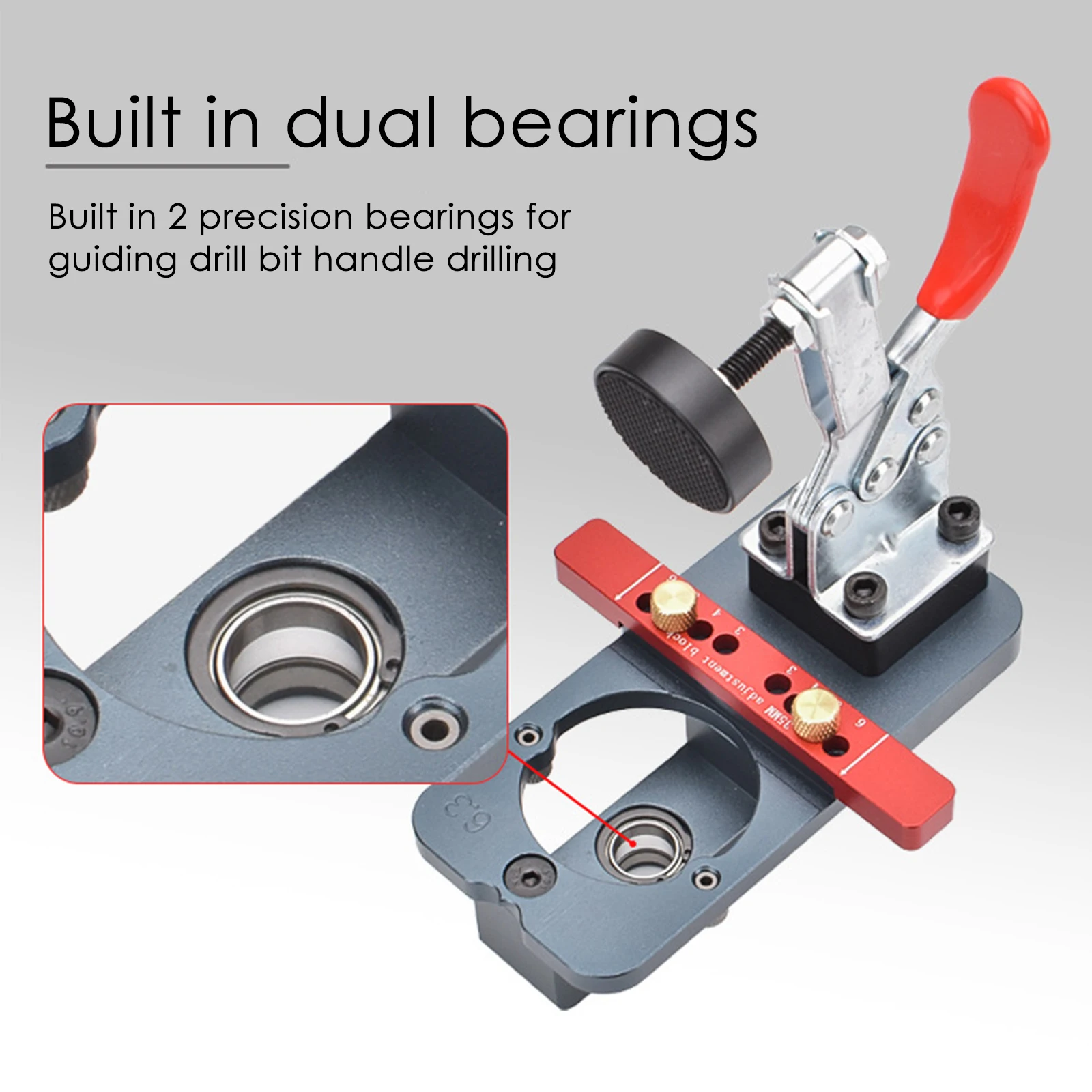 

35mm 26mm Concealed Hinge Jig Kit Aluminum Cabinet Door Hinges Hole Drilling Jig with Forstner Bit Punch Locator Woodworking