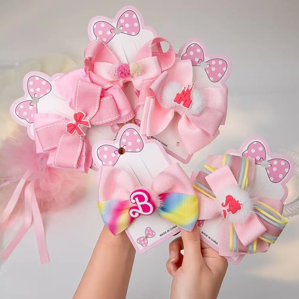 

Pink Color Ribbon Baby Bows Hair Clips for Baby Girls Handmade Bowknot Hairpins MiNi Barrettes Hair Accessories