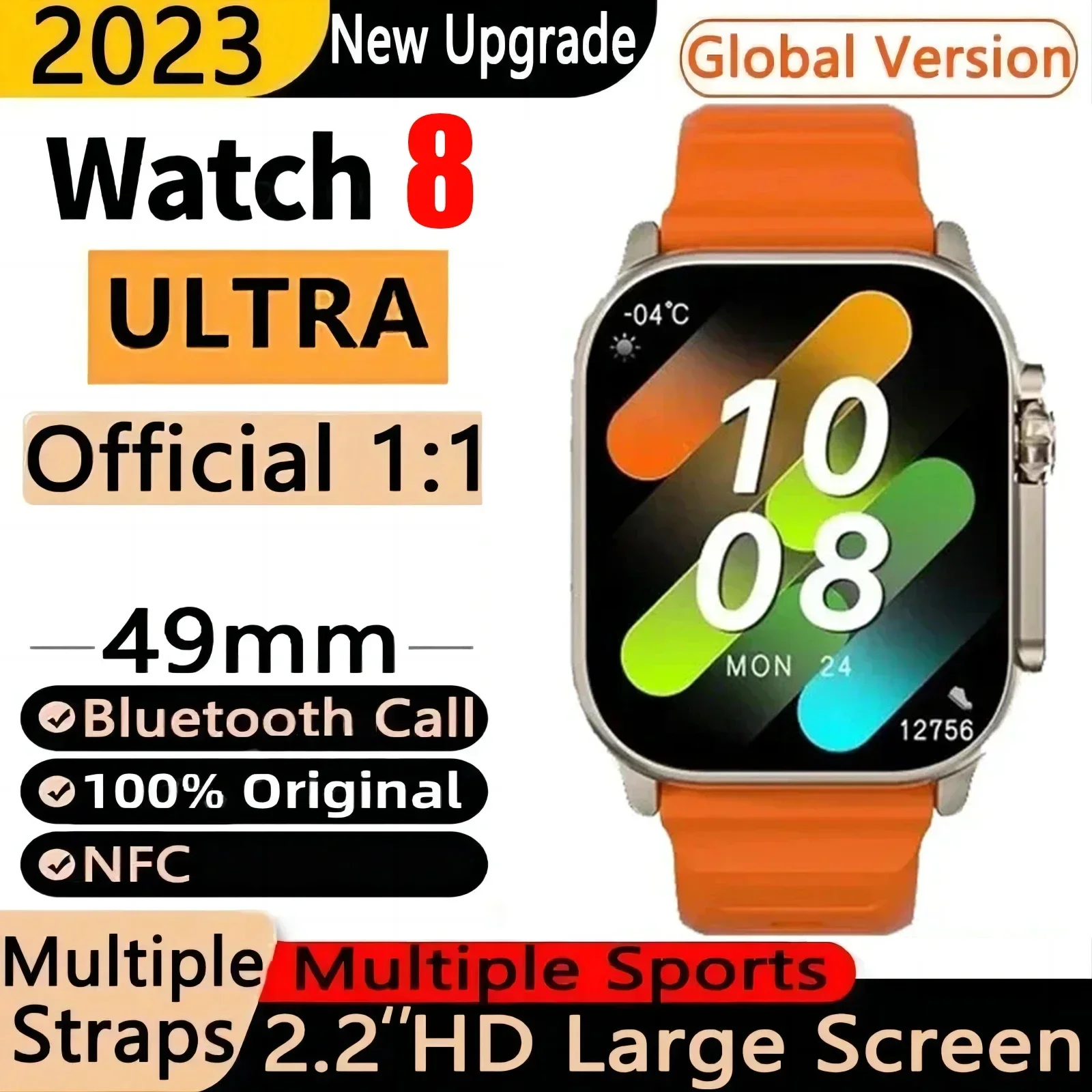 Смарт-часы 8 Ultra для Apple Watch Ultra IWO Ultra NFC, Смарт-часы серии 8 с Bluetooth, 2,2 дюйма, беспроводные фитнес-часы
Смарт-часы 8 Ultra для Apple Watch Ultra IWO Ultra NFC, Смарт-часы серии 8 с Bluetooth, 2,2 дюйма, беспроводные фитнес-часы