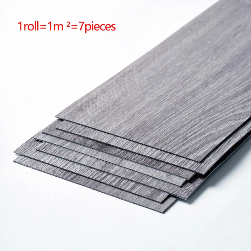 

7pcs Waterproof Self Adhesive Wallpaper Wood Grain Floor Tile Stickers Living Room Bedroom Kitchen Home Wall Stickers Floor Deco