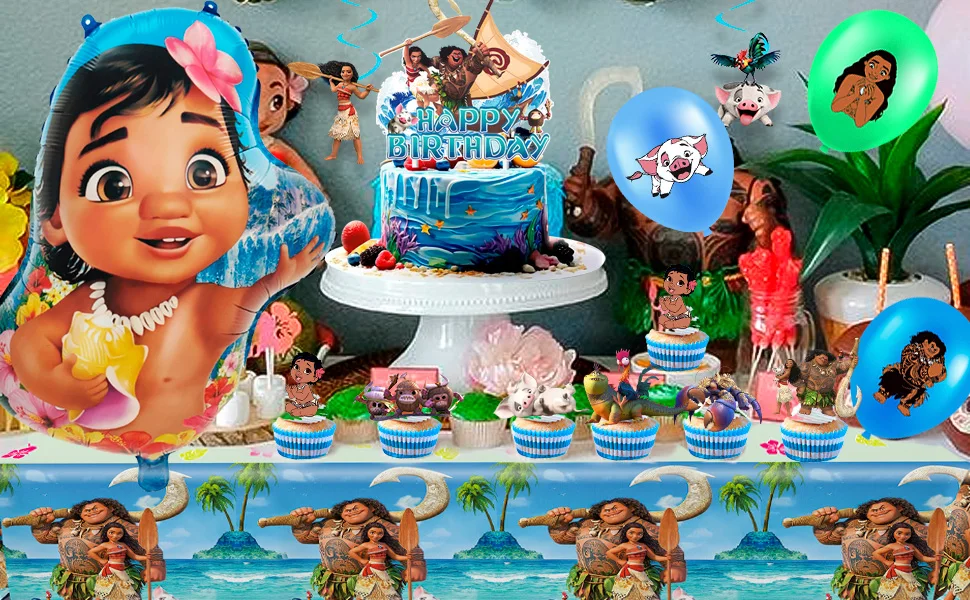 Disne Moana Birthday Party Supplies, 35 Pcs Moana Party Decorations-Moana Balloons Banner Tablecloth etc Moana Birthday Supplies Disne Moana Birthday Party Supplies, 35 Pcs Moana Party Decorations-Moana Balloons Banner Tablecloth etc Moana Birthday Supplies