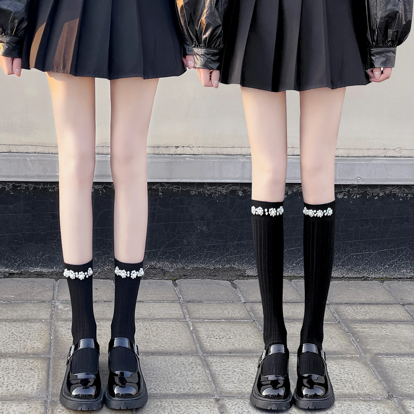 Black White Long Socks Stockings Lolita Girls Pearl Knee High Socks Solid Color Women JK Japanese Style Knee Socks Stockings Sox
Black White Long Socks Stockings Lolita Girls Pearl Knee High Socks Solid Color Women JK Japanese Style Knee Socks Stockings Sox