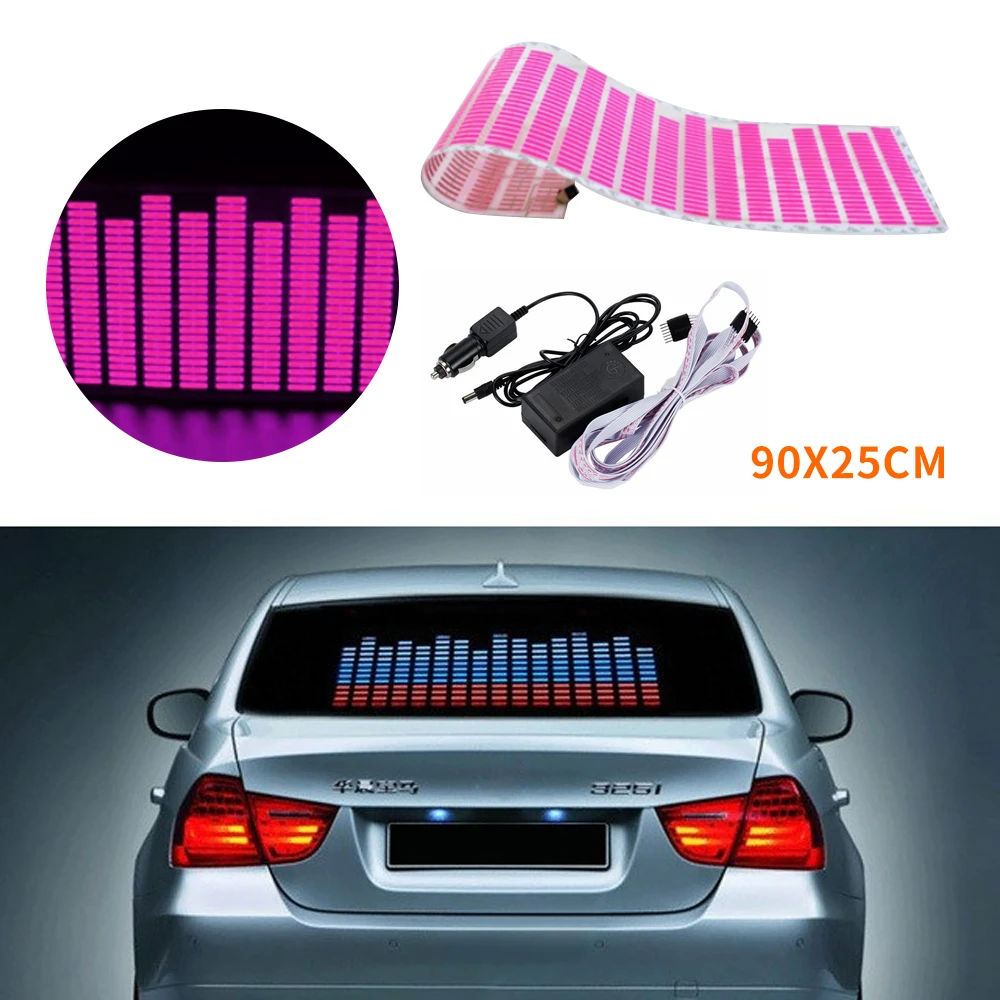 

OKEEN 90*25 cm 5 Colour Music Rhythm EQ Car Sticker Music Equalizer on Car Windshield glass LED Sound Music EL Sheet Stickers
