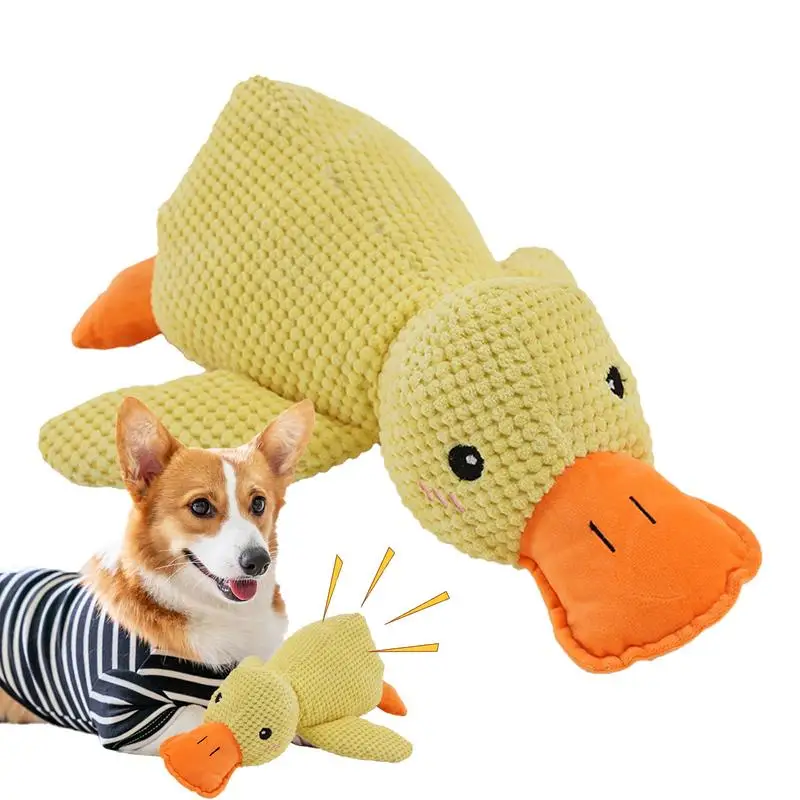 

Dog Chew Toys Cute Plush Duck Sound Toy Stuffed Squeaky Animal Squeak Dog Toy Cleaning Tooth Dog Chew Rope Toys