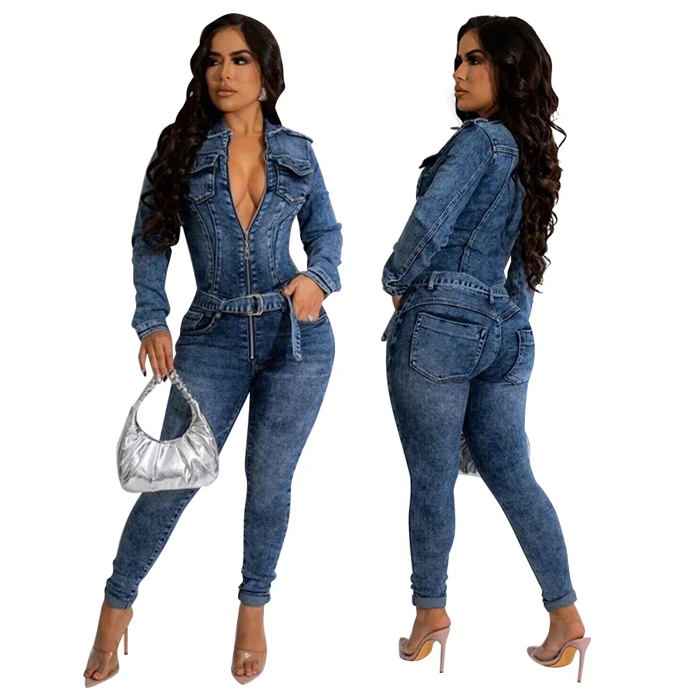 Denim Jumpsuits Women Bandage Autumn Long Sleeve African Rompers Cowboy Bodysuit fashion Flared Jumpsuit Bodysuit Bodycon
Denim Jumpsuits Women Bandage Autumn Long Sleeve African Rompers Cowboy Bodysuit fashion Flared Jumpsuit Bodysuit Bodycon