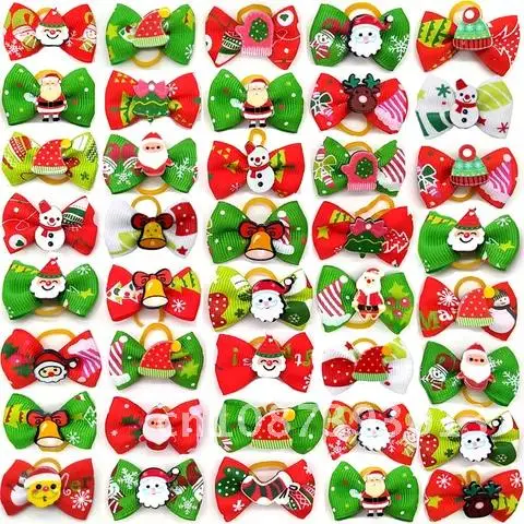 

Pet Grooming Supplies 10 Pcs Christmas Puppy Cat Birthday Hair Bows Rubber Bands Dog Hair Accessories Random Color