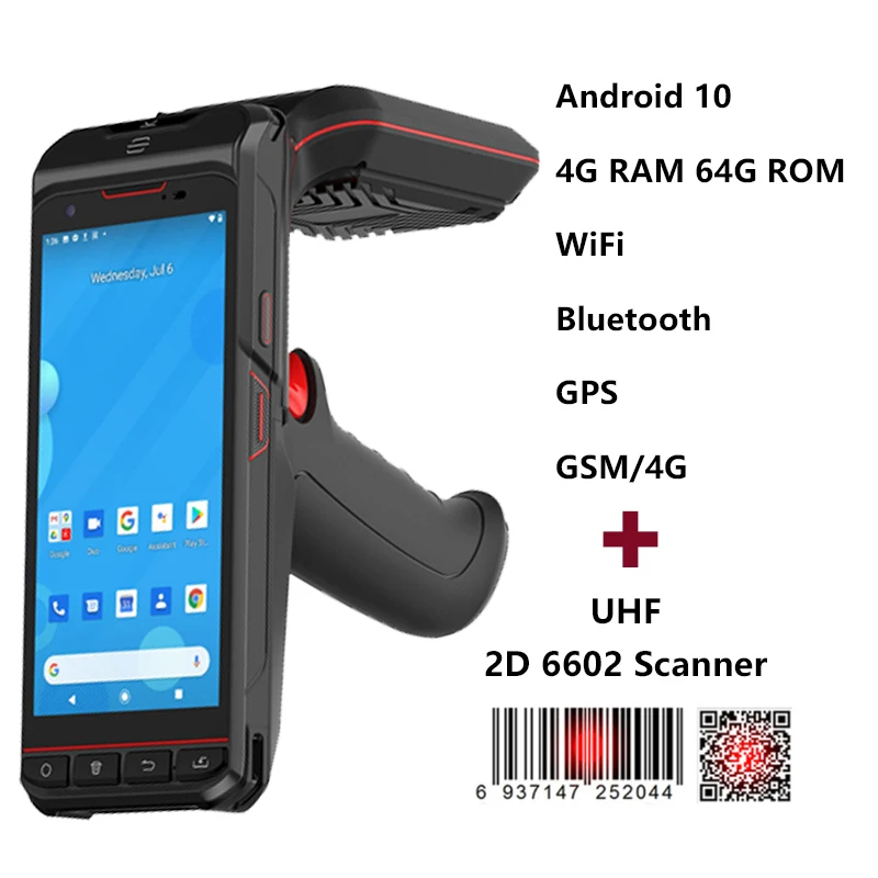 Android 10 PDA UHF RFID считыватель с 2D сканером штрих-кодов ручной сборщик данных 4G GPS Wifi Bluetooth
Android 10 PDA UHF RFID считыватель с 2D сканером штрих-кодов ручной сборщик данных 4G GPS Wifi Bluetooth