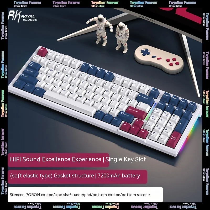 RK R98 Mechanical Keyboard Dynamic RGB Side Light Three Mode Hot Swap 99 Keys Wireless Gaming Keyboard Pc Gamer Mac Office Gift
RK R98 Mechanical Keyboard Dynamic RGB Side Light Three Mode Hot Swap 99 Keys Wireless Gaming Keyboard Pc Gamer Mac Office Gift