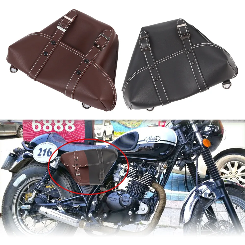 

1 Pair Motorcycle Side Saddle Bag Weather-Resistant Synthetic Leather Luggage Bag Seat Tube Side Hanging Bag Universal Motorbike