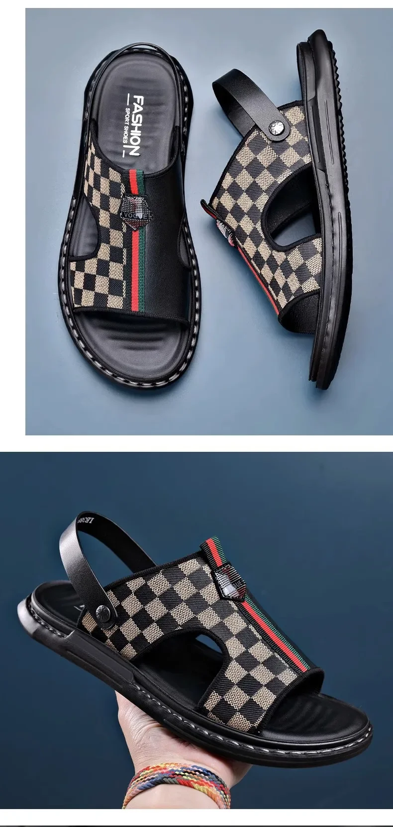 Men's Casual Soft Bottom Sandals 2023 Summer New Style Two-Use Genuine Leather Breathable Anti-Slip Outer Wear Trendy Men's Casual Soft Bottom Sandals 2023 Summer New Style Two-Use Genuine Leather Breathable Anti-Slip Outer Wear Trendy