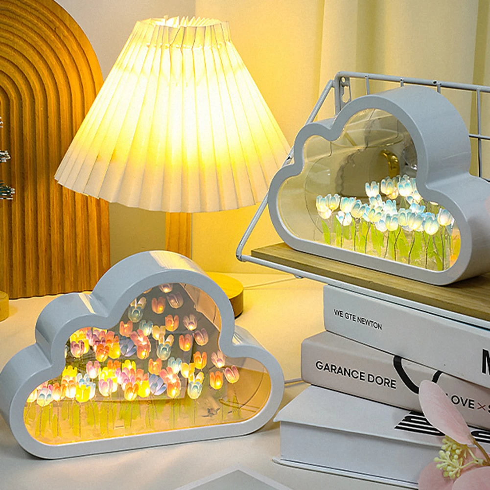 Cloud-Shaped Tulips Mirror Night Light Charming Desktop Decorative Light For Home Bedroom Tulip Cloud Mirror Lamp Birthday gift
Cloud-Shaped Tulips Mirror Night Light Charming Desktop Decorative Light For Home Bedroom Tulip Cloud Mirror Lamp Birthday gift