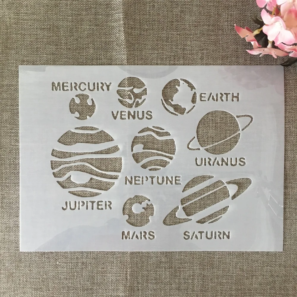 A4 29cm Solar System Planets DIY Layering Stencils Wall Painting Scrapbook Coloring Embossing Album Decorative Template
A4 29cm Solar System Planets DIY Layering Stencils Wall Painting Scrapbook Coloring Embossing Album Decorative Template