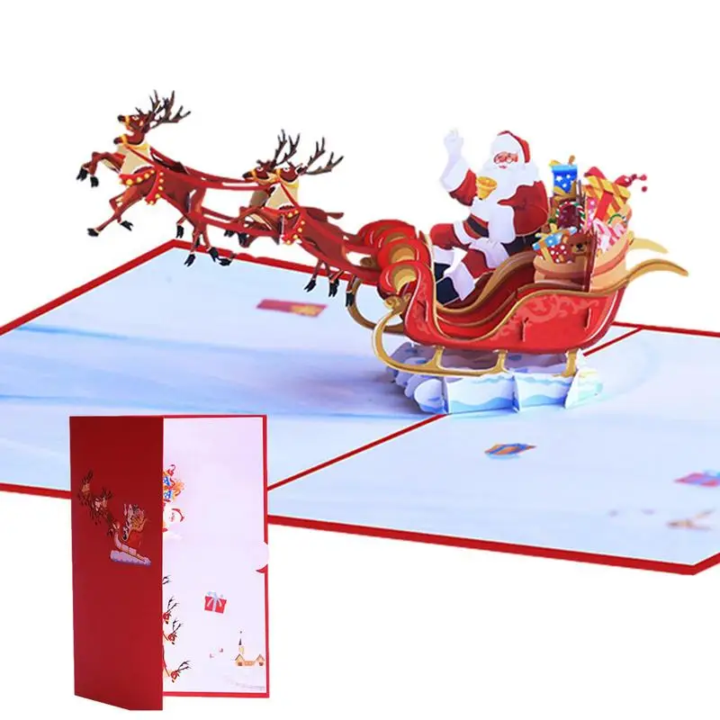 3D Christmas Greeting Cards for Pop-up Christmas Cards With Envelop Flying Deer Cart Holiday Card For New Year Valentine's Day
3D Christmas Greeting Cards for Pop-up Christmas Cards With Envelop Flying Deer Cart Holiday Card For New Year Valentine's Day