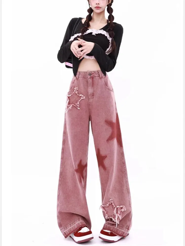 Уличные брюки-карго Y2k, женские свободные джинсы в стиле пэчворк с пятью звездами, женские джинсы в стиле ретро на осень и зиму, женские джинсовые брюки с широкими штанинами, 2024
Уличные брюки-карго Y2k, женские свободные джинсы в стиле пэчворк с пятью звездами, женские джинсы в стиле ретро на осень и зиму, женские джинсовые брюки с широкими штанинами, 2024