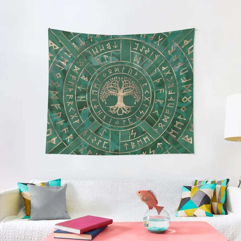 Tree of life -Yggdrasil and Futhark - Malachite Tapestry Wall Hanging Wall Tapete For The Wall Tapestry
Tree of life -Yggdrasil and Futhark - Malachite Tapestry Wall Hanging Wall Tapete For The Wall Tapestry