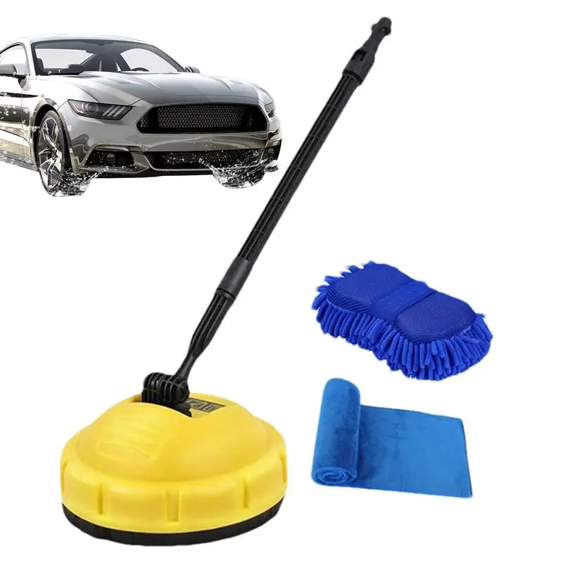 

Surface Cleaning Machine with 2 Towels Labor Saving Long Handle Patio Floor Cleaner for Outdoor Sidewalk Deck Flat Areas Patio