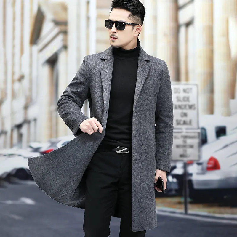 

2023 new arrival winter Double-sided wool coat thicked trench coat men,men's smart casual woolen jackets full size M-XXXXL