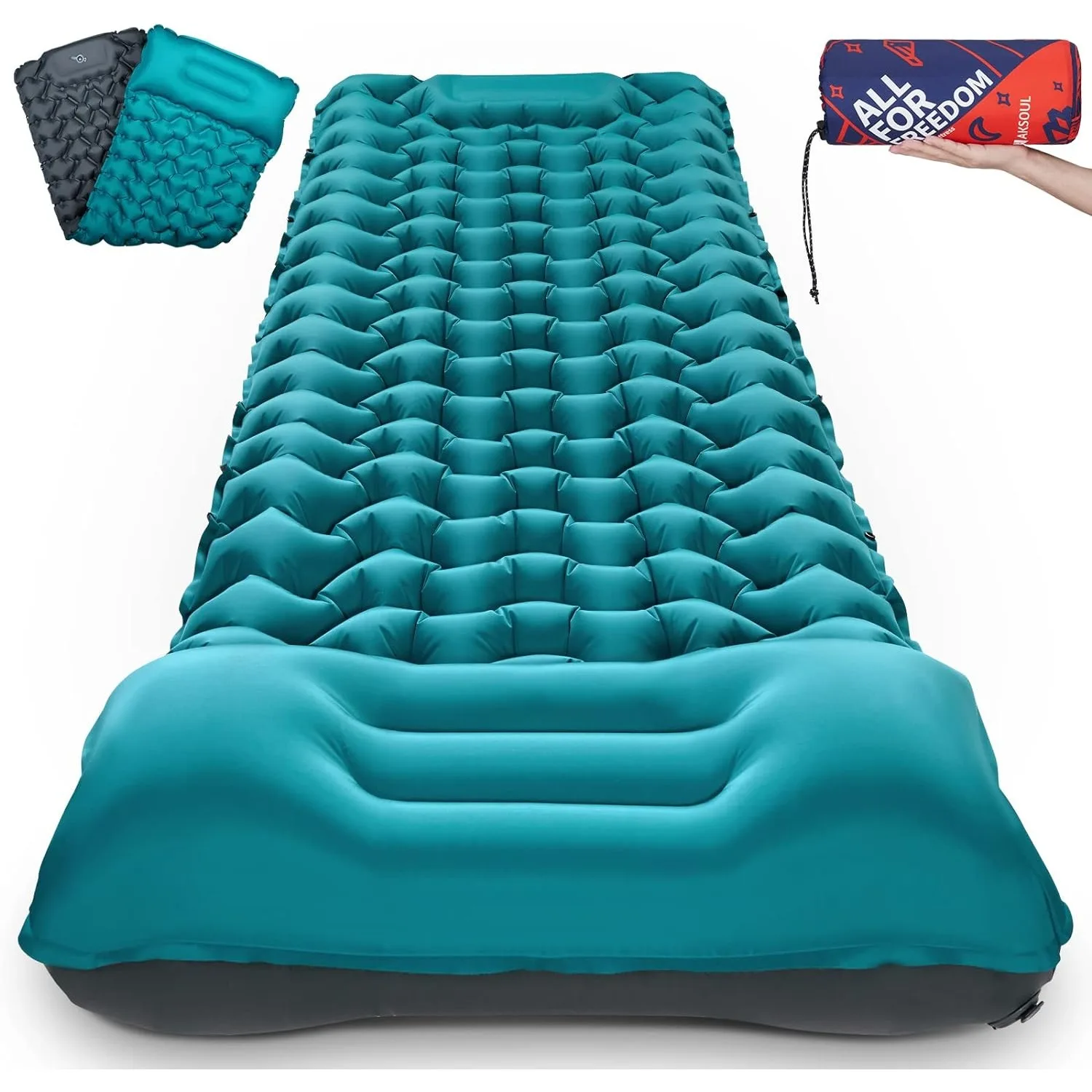 

Camping Sleeping Pad with Pillow Extra Thick 3.9 inch Ultralight Self Inflating Air Mat Compact Lightweight Sleep Mattress