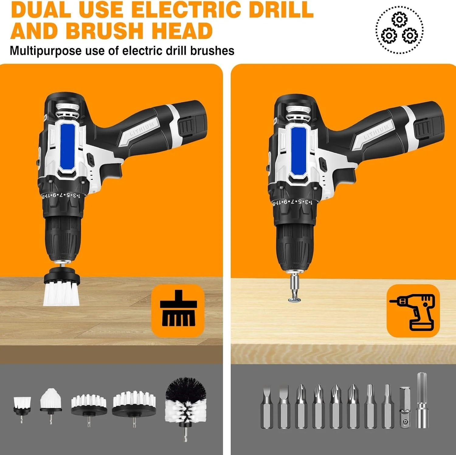 All Purpose Cordless Power Drill for Drilling, Electric Spin Scrubber Electric Cleaning Brush for Cleaning with Li-Ion Battery: 3 - 5 Days Free Delivery only UK All Purpose Cordless Power Drill for Drilling, Electric Spin Scrubber Electric Cleaning Brush for Cleaning with Li-Ion Battery: 3 - 5 Days Free Delivery only UK