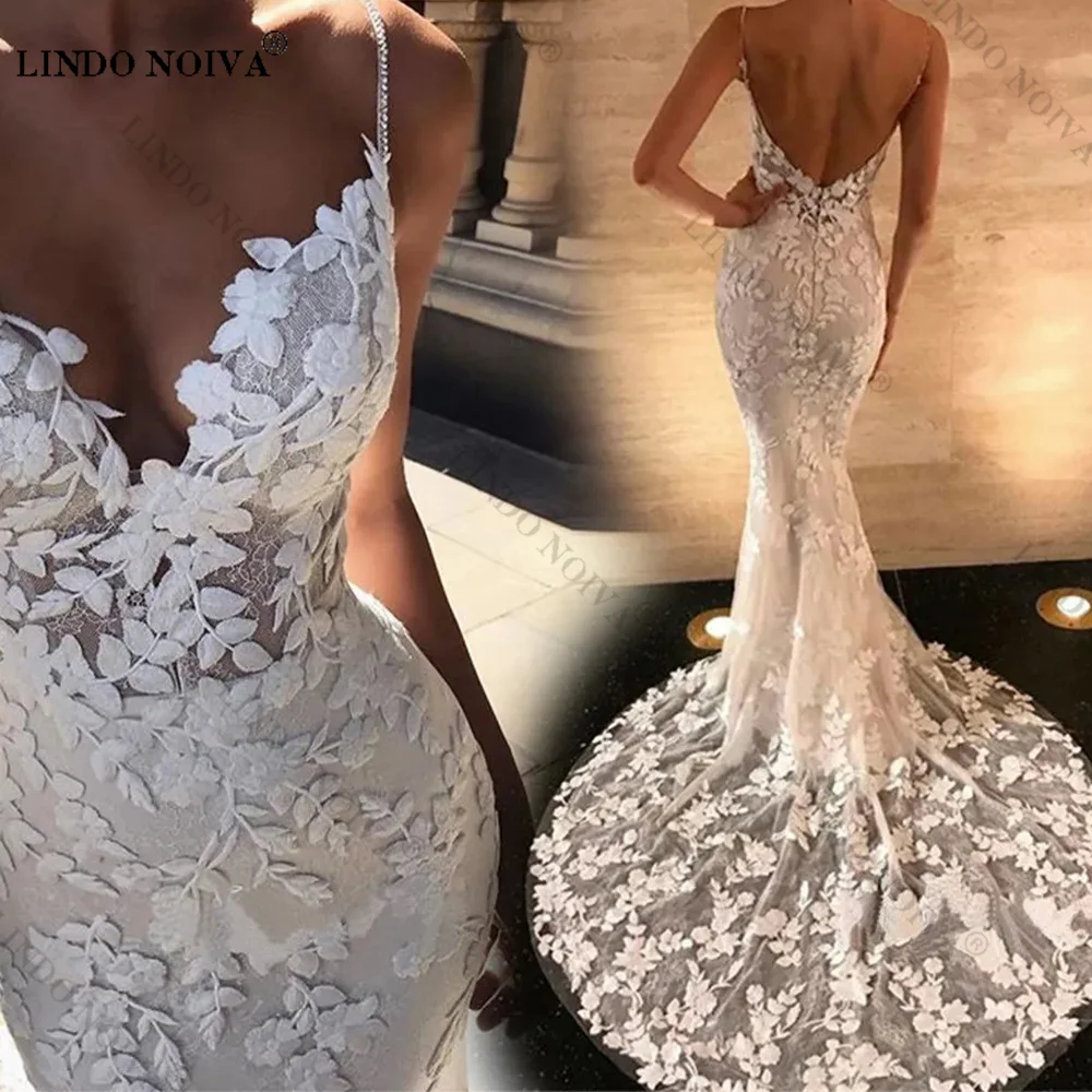 LINDO NOIVA Sexy Wedding Dresses Backless Lace Appliques Wedding Gown Open Back Mermaid Wedding Gowns robe de mariée sirène
LINDO NOIVA Sexy Wedding Dresses Backless Lace Appliques Wedding Gown Open Back Mermaid Wedding Gowns robe de mariée sirène