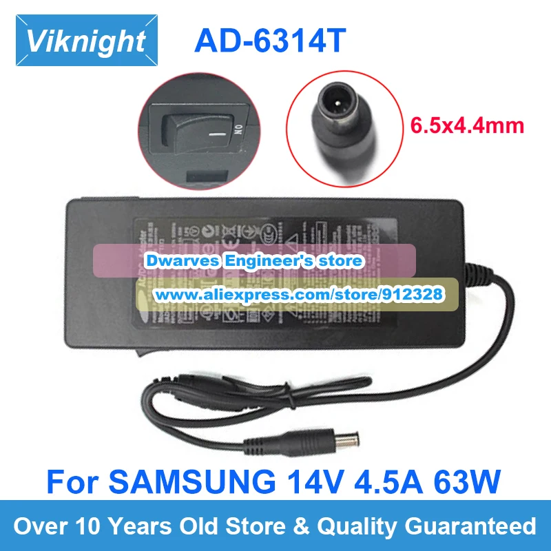 Genuine SVD5614V 14V 4.5A 63W Power Adapter For Samsung SA850 TC220C SA950 TS240C AD-6314N C24B750X S23A350 LCD MONITOR Charger
Genuine SVD5614V 14V 4.5A 63W Power Adapter For Samsung SA850 TC220C SA950 TS240C AD-6314N C24B750X S23A350 LCD MONITOR Charger