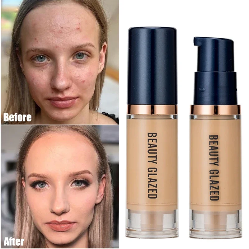 

6ml Matte Liquid Foundation Whitening Moisturizing Concealer Cream Long-lasting Covering Face Contour Foundation Makeup Cosmetic