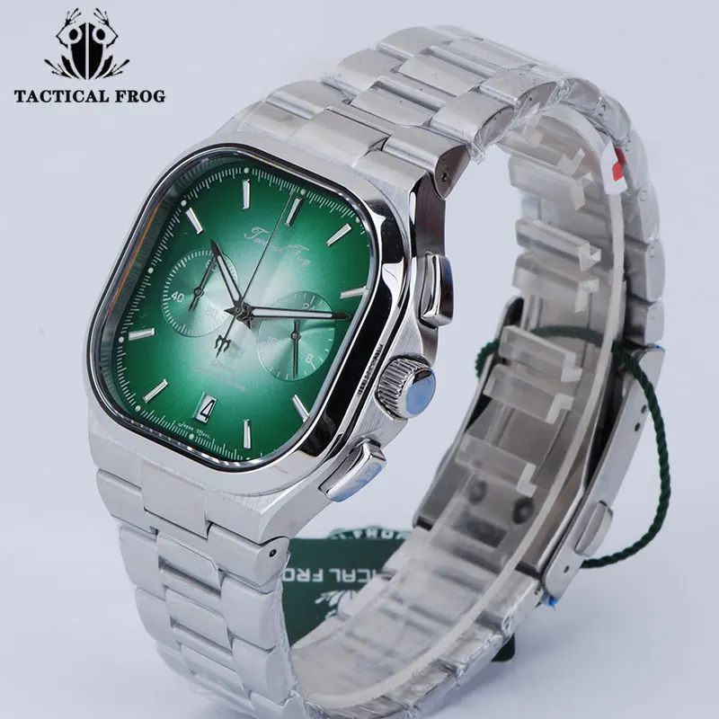 

Tactical Frog 40mm VK64 Chronograph Quartz Movement Diver Wrist watch Sapphire Crystal 100M Waterproof Luxury Luminous Men Watch