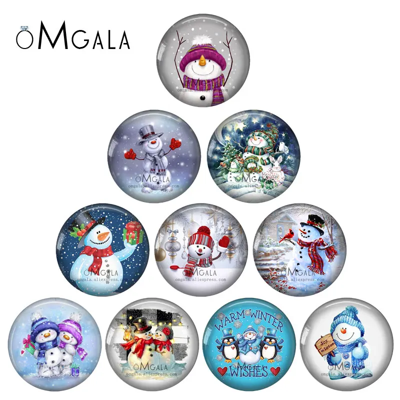 Cartoon Art Winter Christmas Snowman Pattern 10pcs 12mm/18mm/20mm/25mm Round photo glass cabochon demo flat back Making findings
Cartoon Art Winter Christmas Snowman Pattern 10pcs 12mm/18mm/20mm/25mm Round photo glass cabochon demo flat back Making findings